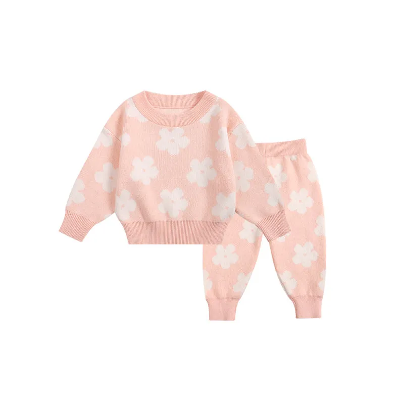 2-Piece Floral Knit Suit