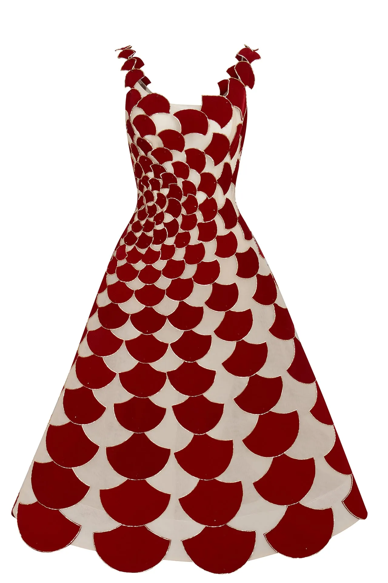 A-Line Midi Dress with Structured Back