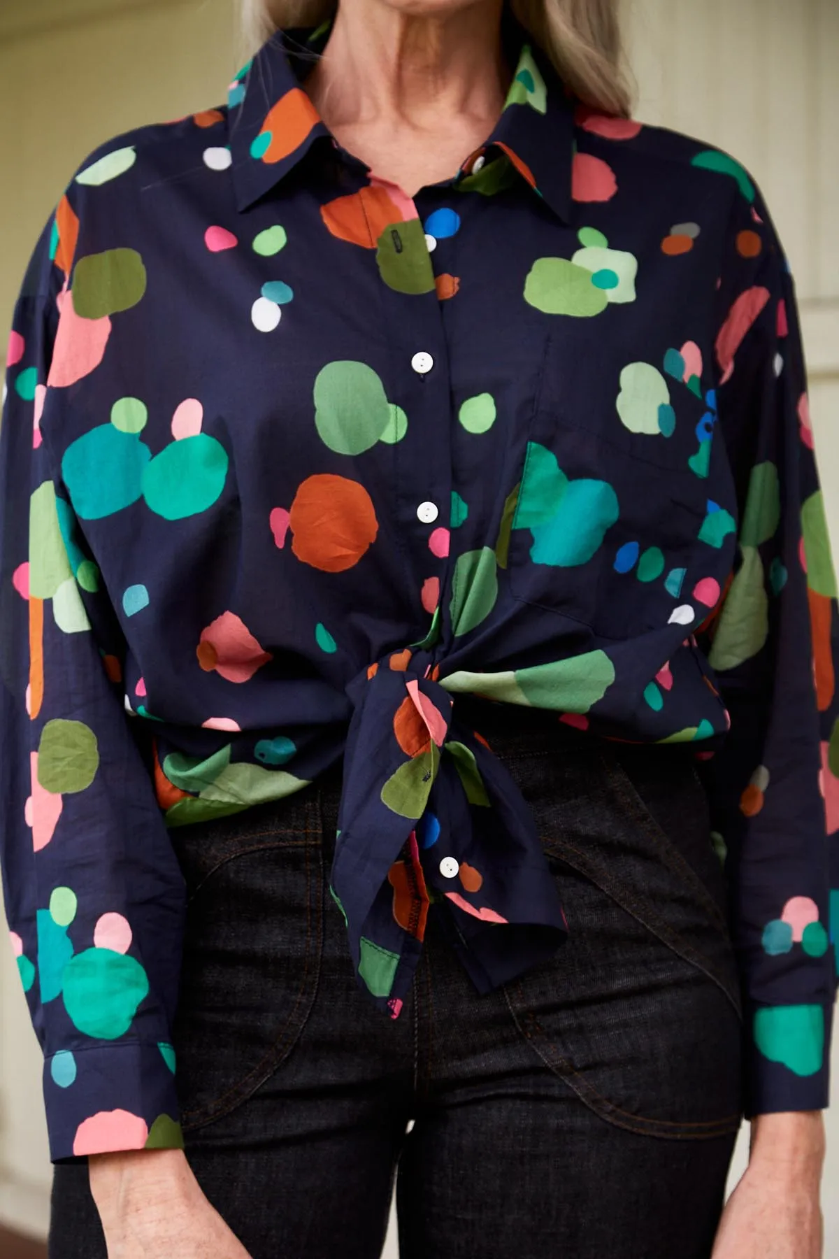 Astra LAX Shirt Navy in Cotton Voile
