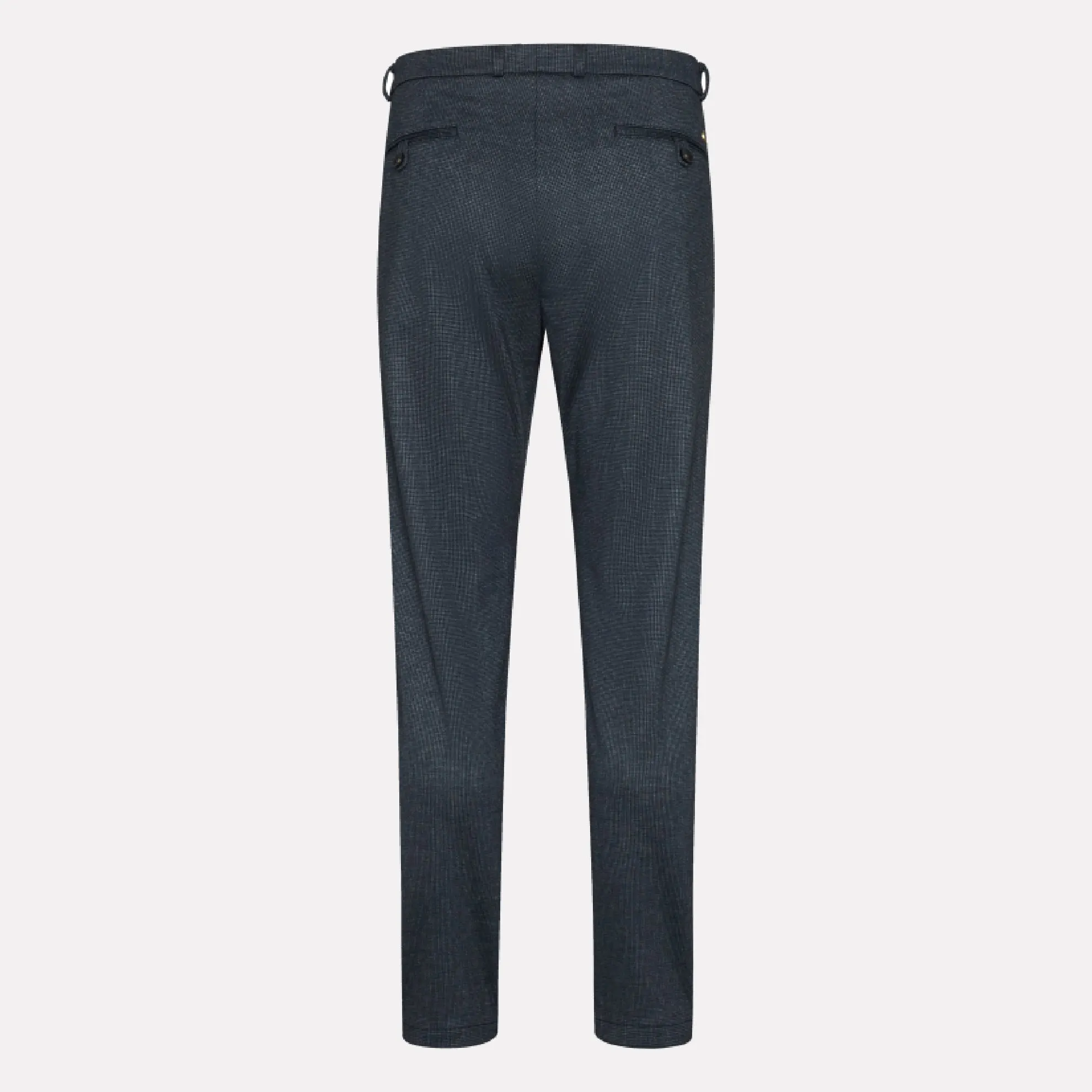 Bugatti "Flex City" Flat Front Stretch Casual Pant / Navy Mini-Houndstooth