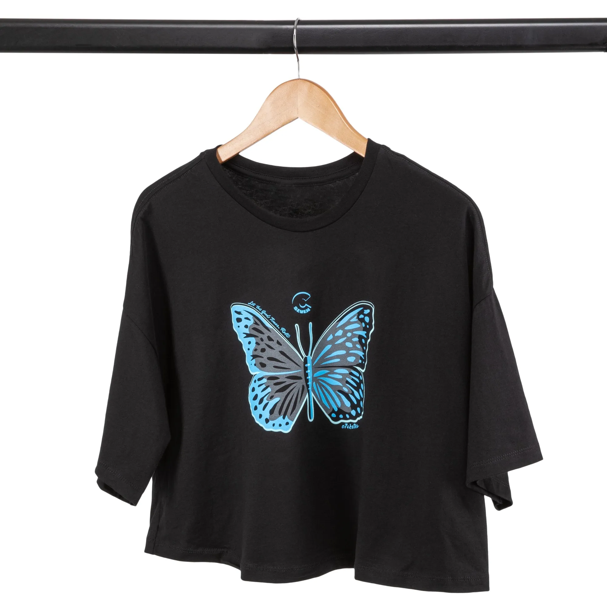 C7skates Magical Butterfly Women’s Crop T-Shirt