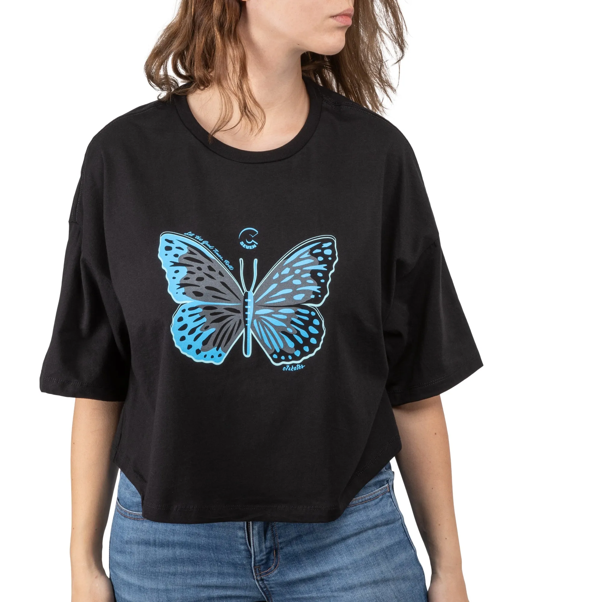 C7skates Magical Butterfly Women’s Crop T-Shirt