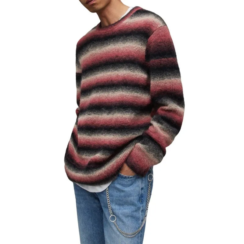 Custom Mohair Striped Sweater - OEM/ODM Men's Knitted Pullover