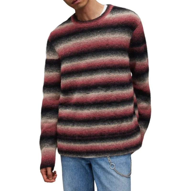 Custom Mohair Striped Sweater - OEM/ODM Men's Knitted Pullover