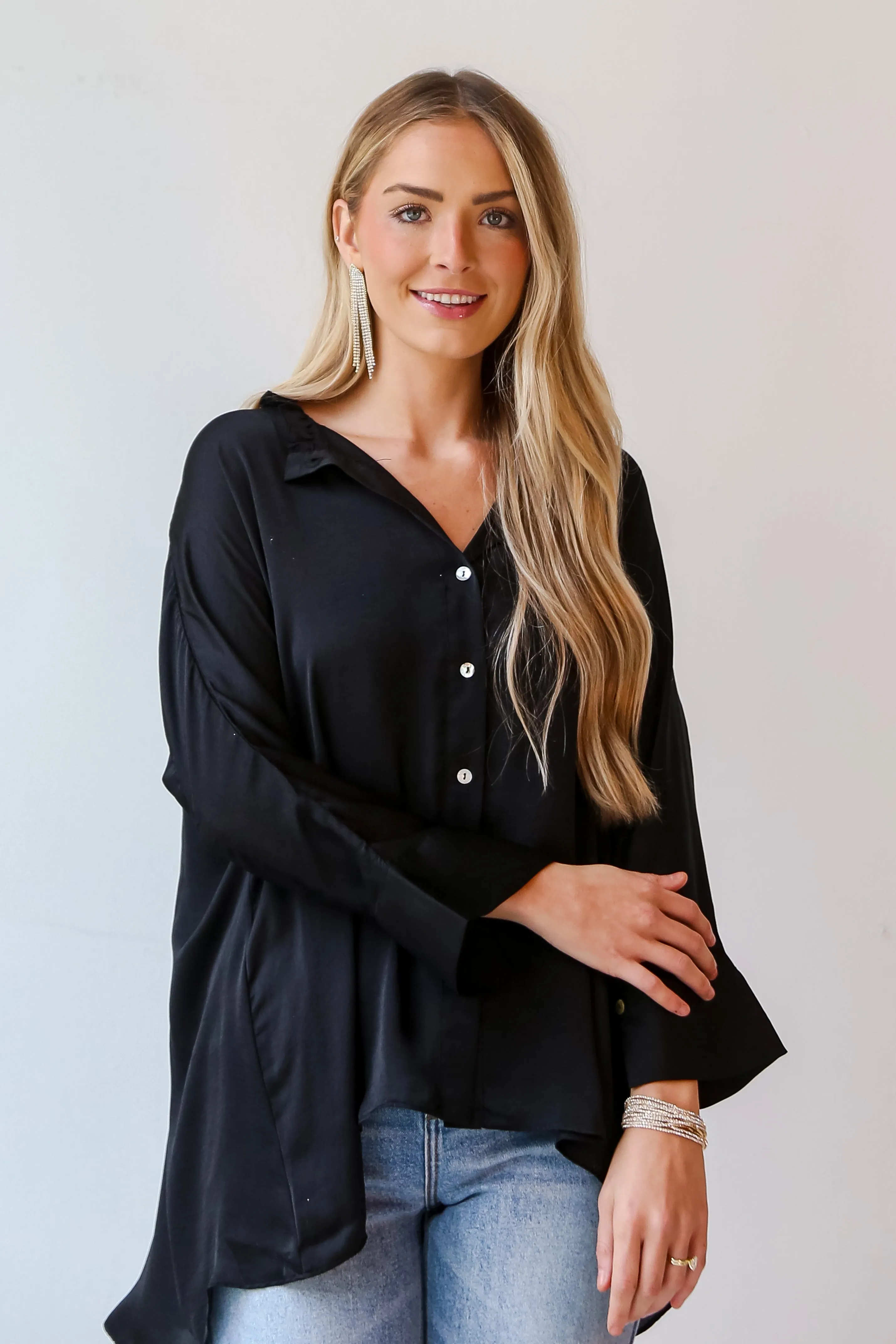 FINAL SALE - Marvelous Icon Satin Oversized Blouse