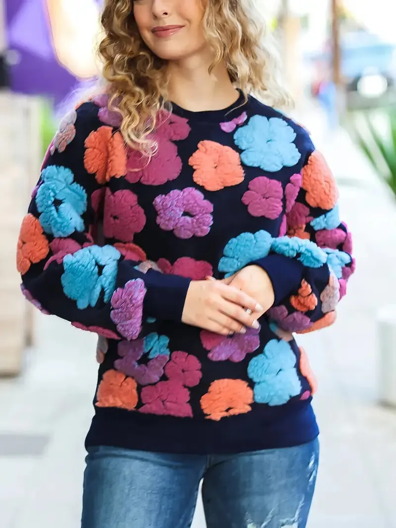 Flora - Stylish floral print sweater for women in vibrant colors