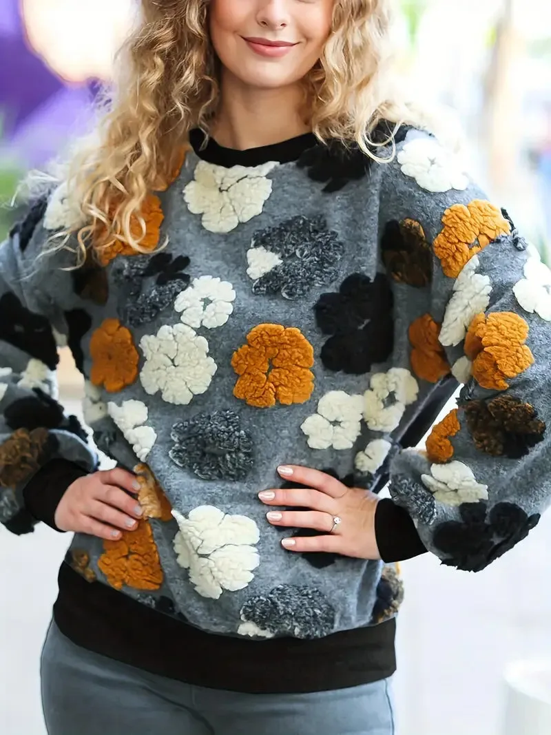 Flora - Stylish floral print sweater for women in vibrant colors