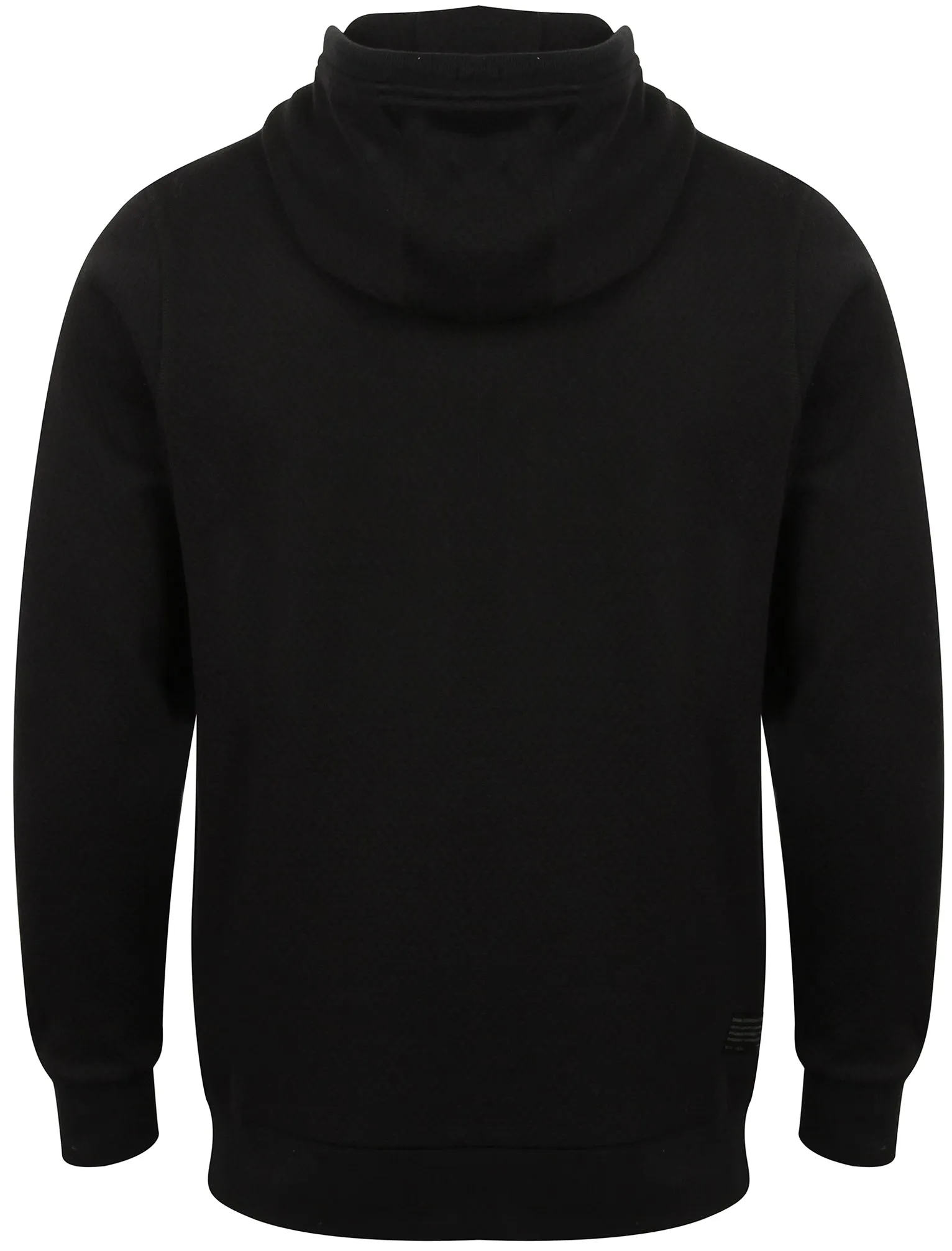 Foreland Textured Fleece Zip Through Hoodie in Black - Dissident