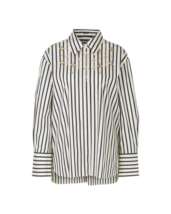 Marc Cain Stripe Jewel Detail Shirt