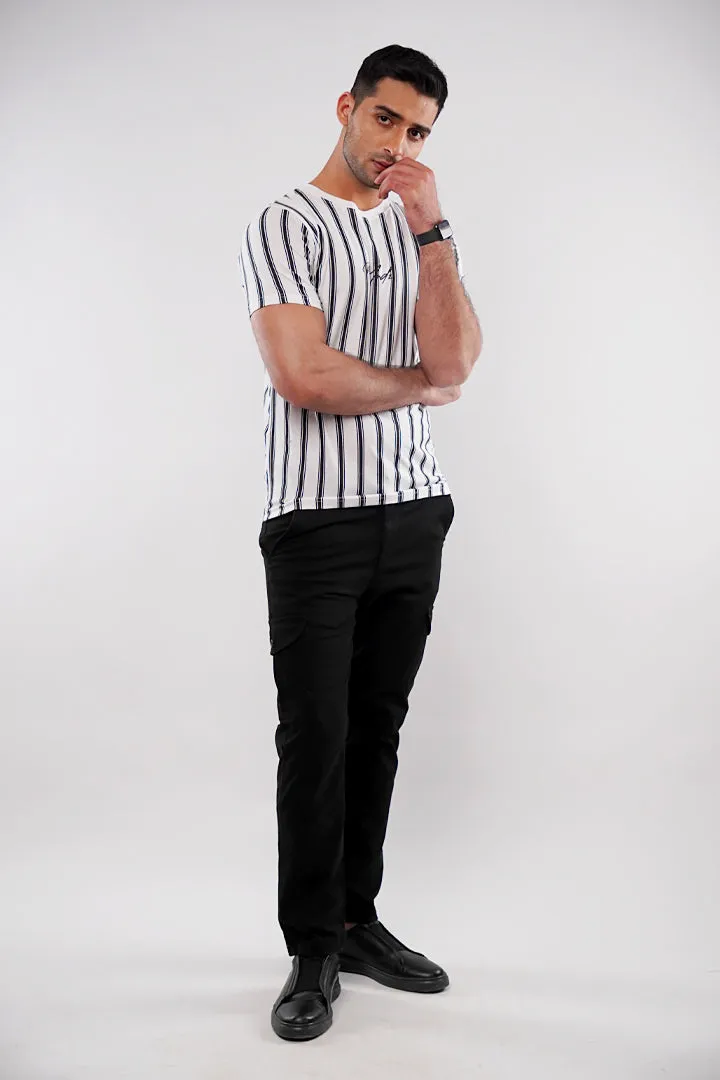 MNDZ Striped T-Shirt - Black & White