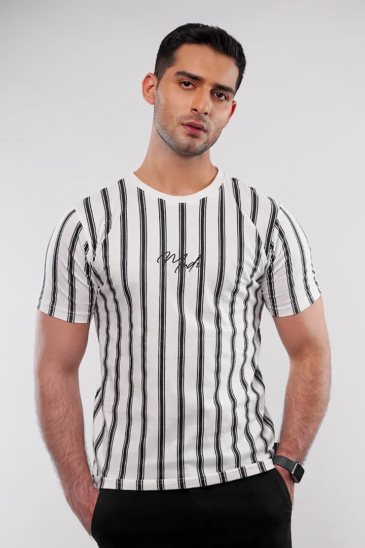 MNDZ Striped T-Shirt - Black & White