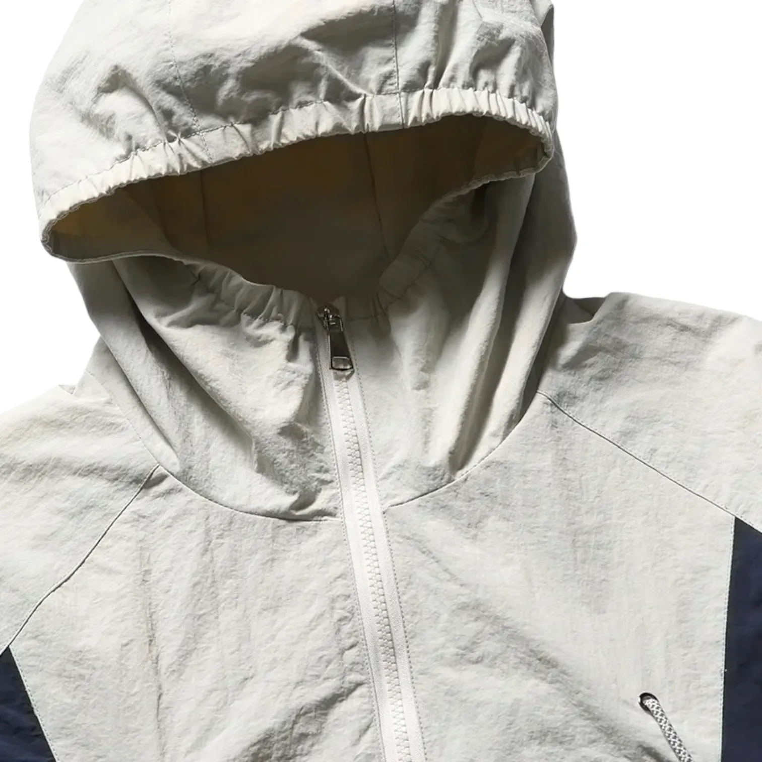 Outdoor oversized windbreaker with color block panels
