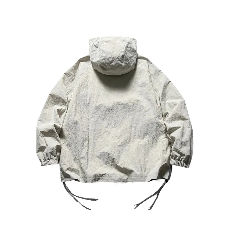 Outdoor oversized windbreaker with color block panels