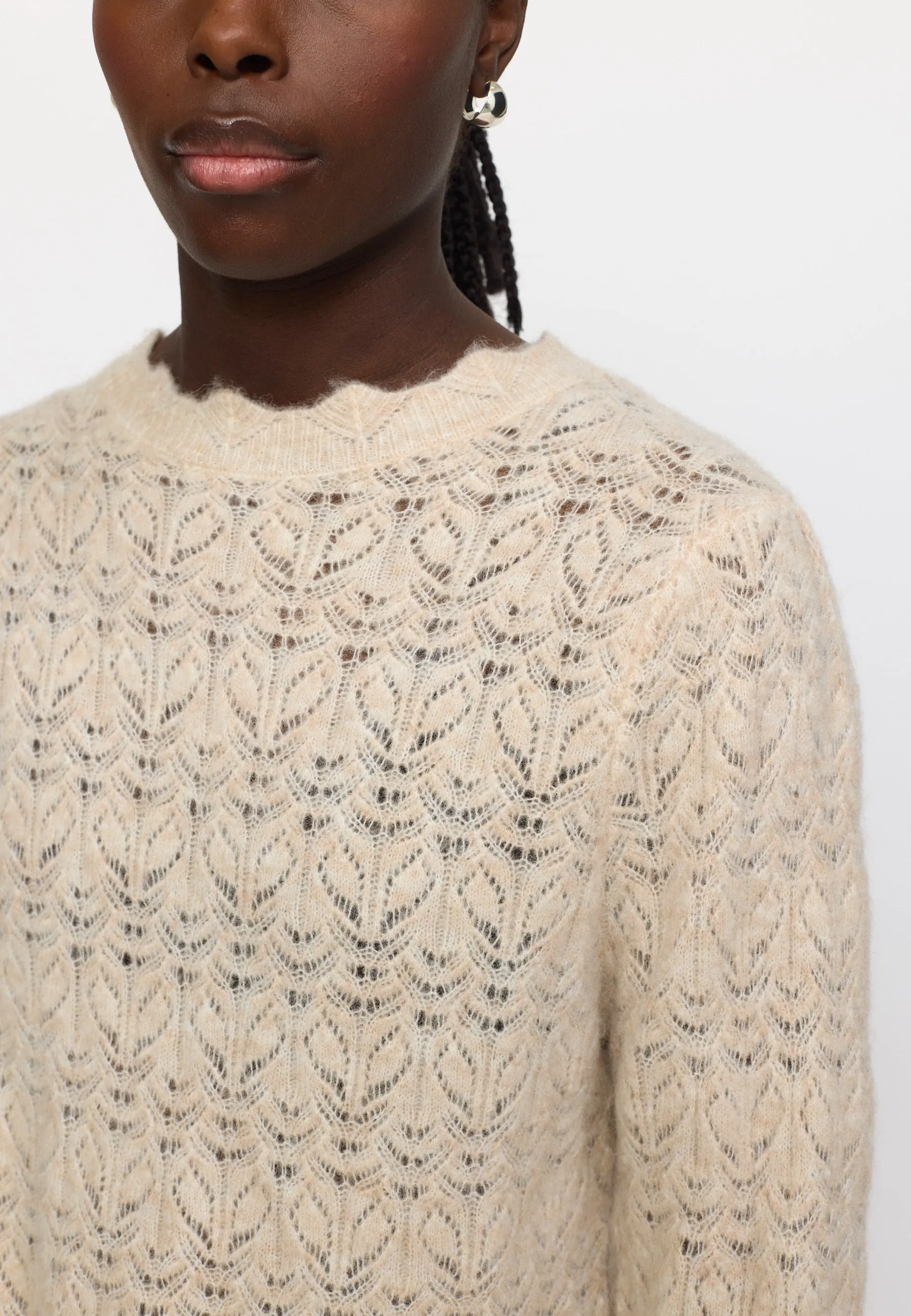 SRJayden Highneck Knit - Whitecap Gray Melange